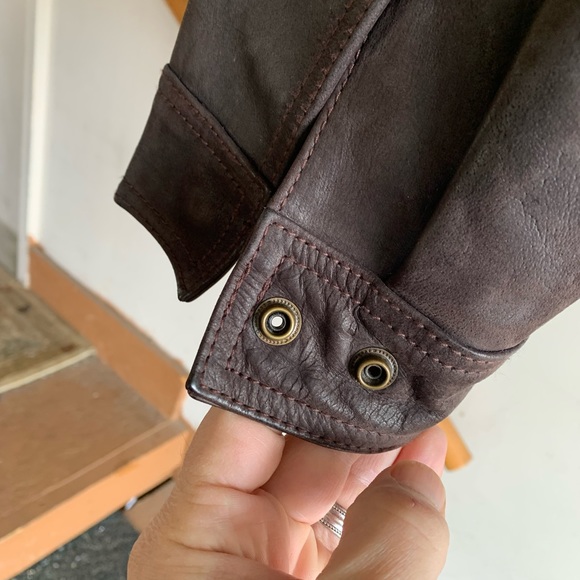 Jos Bank Brown leather jacket. Worn a handful of times. Like new - Picture 4 of 6
